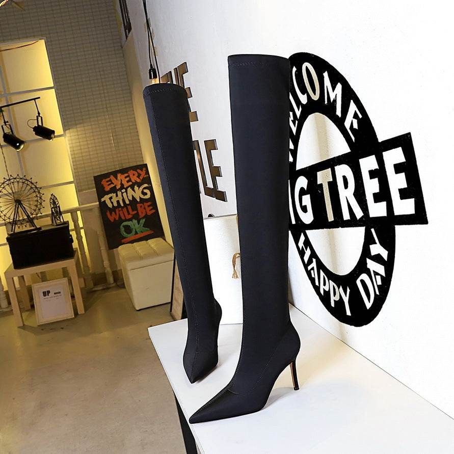 Fashion High Heel Elastic Overknee Boots with Stiletto Heel for women - Pasha