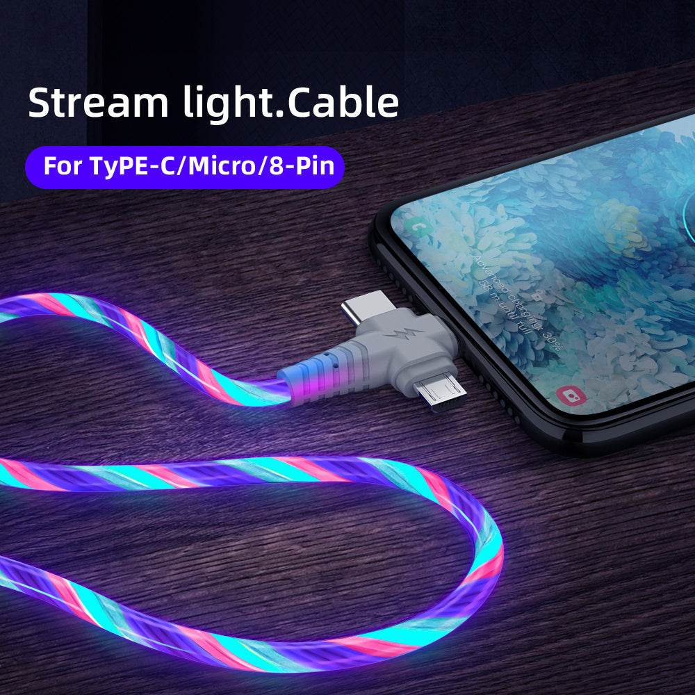 Fast 3-in-1 Charging Cable - Aluminum Alloy with Luminous Feature - Pasha