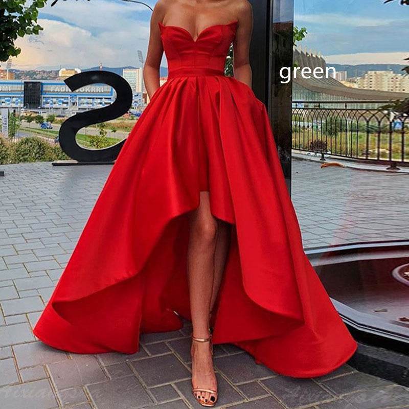 Satin Tube Top Dress – Sexy Formal Evening Gown - Pasha