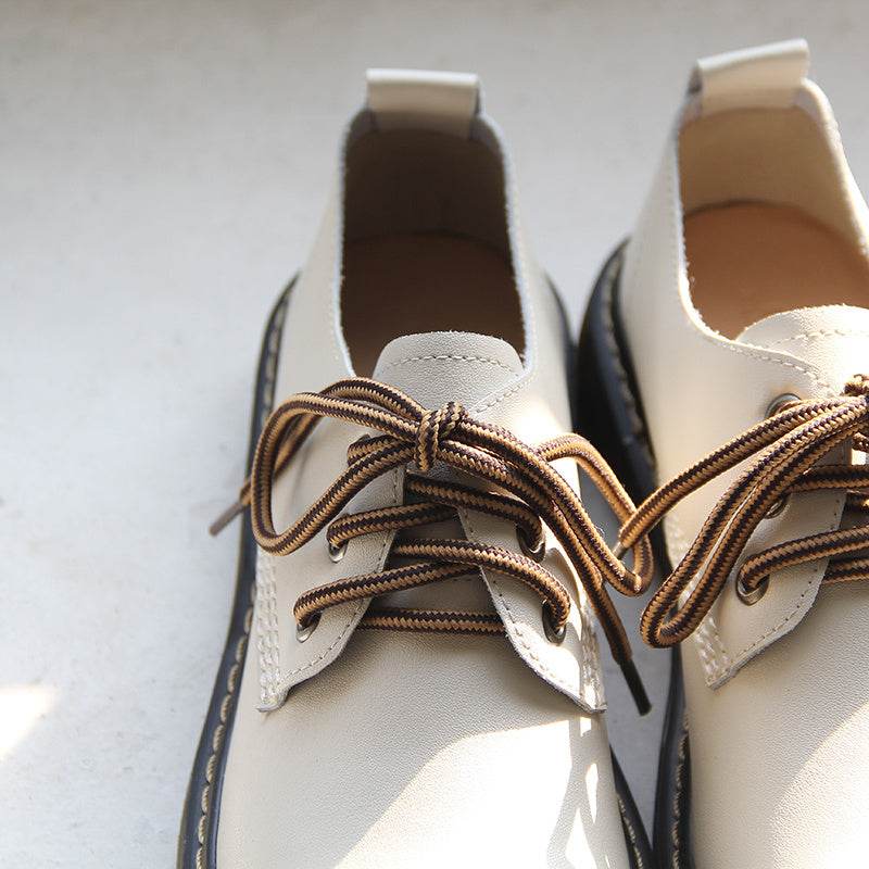 Retro Flat Leather Shoes for Women - Pasha