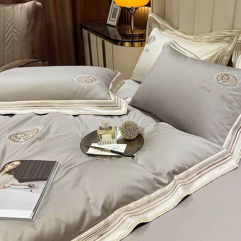 Cotton Satin Bedding Set – Elegant & Plain Color - Pasha