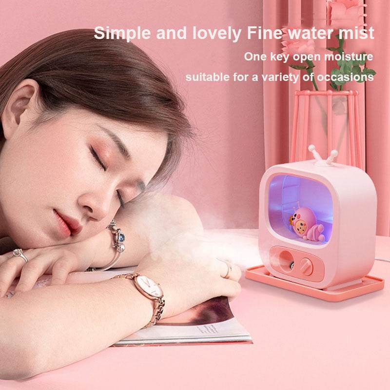 Creative Home Desktop Mini TV-Shaped Humidifier with Ambient Lighting - Pasha