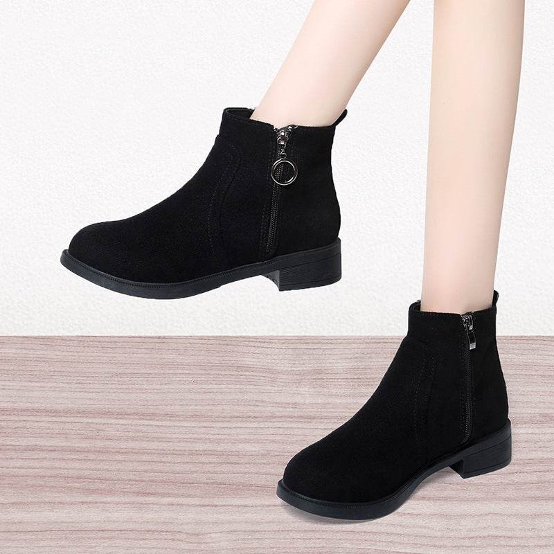 Square Heel Suede Boots for women - Pasha