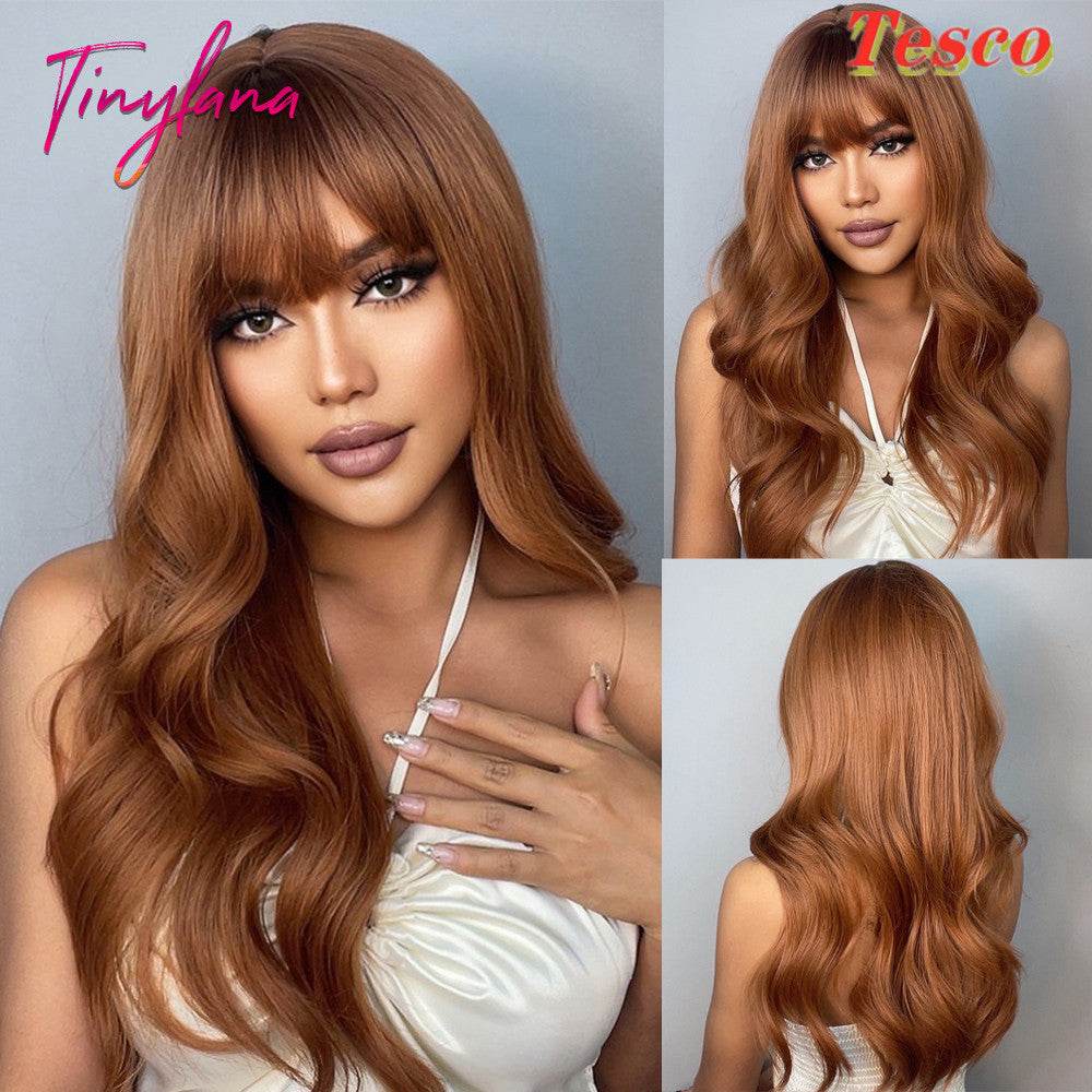 Heat-Resistant Wavy Black Wig – Cute & Fringed Bangs - Pasha