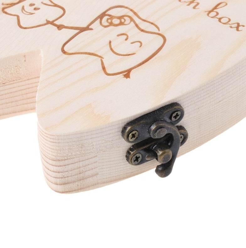 Wooden Baby Tooth Box Organizer – Eco-Friendly, Handcrafted Tooth Storage for Boys & Girls - Pasha