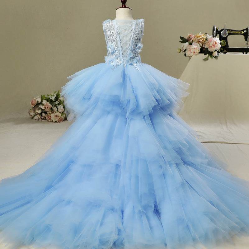 Princess Evening Dress for Girls with Removable Train – Perfect for Special Occasions - Pasha