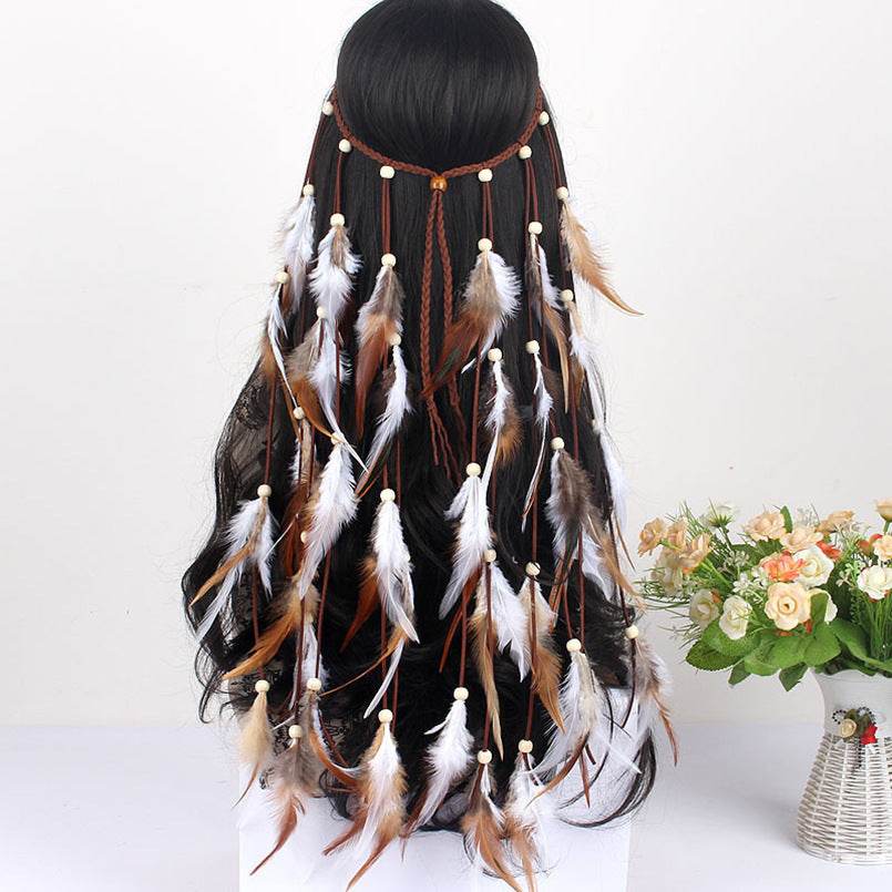 Bohemian Long Feather Headband – Stylish & Elegant Festival Hair Accessory - Pasha