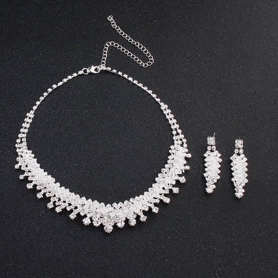 Elegant Silver Wedding Jewelry Set - 3-Piece Bridal Accessory Collection - Pasha