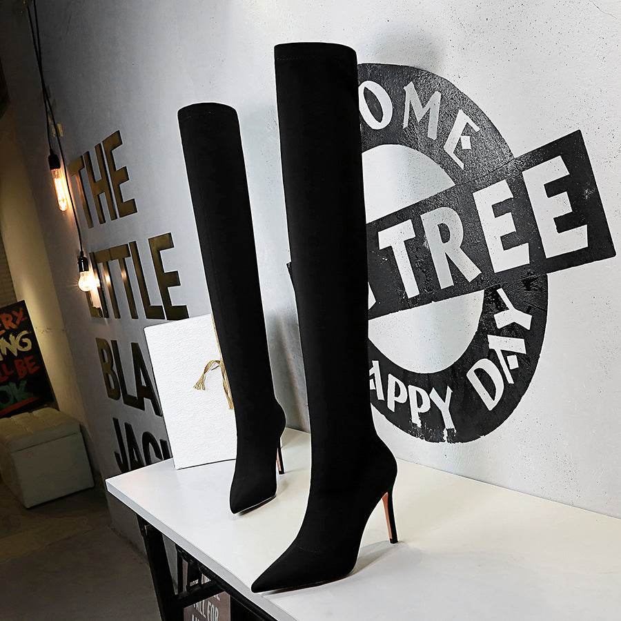 Fashion High Heel Elastic Overknee Boots with Stiletto Heel for women - Pasha