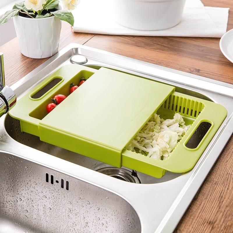 Ergonomic Multi-Function Cutting Board with Drain Basket - Perfect for Vegetables & Meat - Pasha