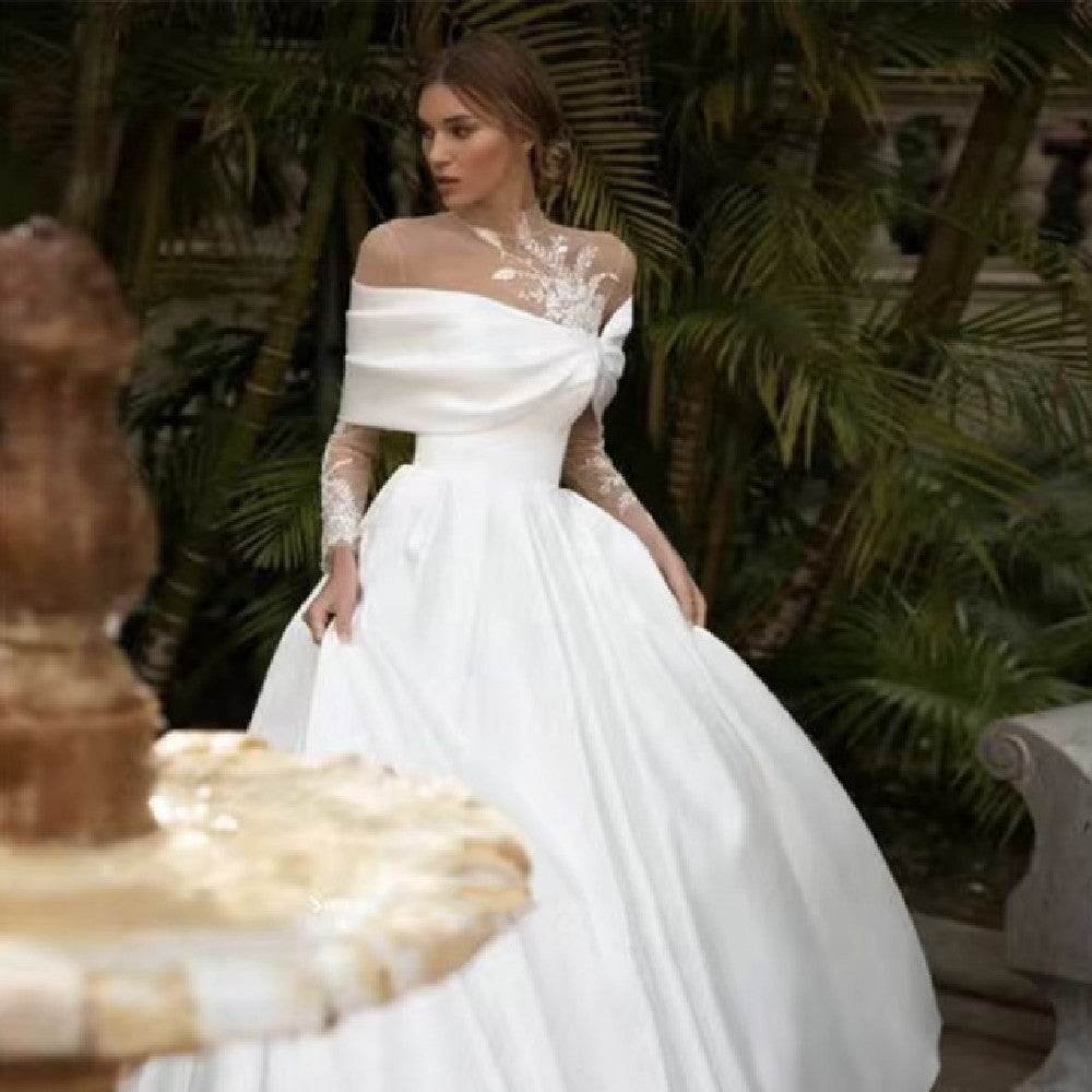 Raglan Sleeve Tutu Skirt Wedding Dress - Pasha