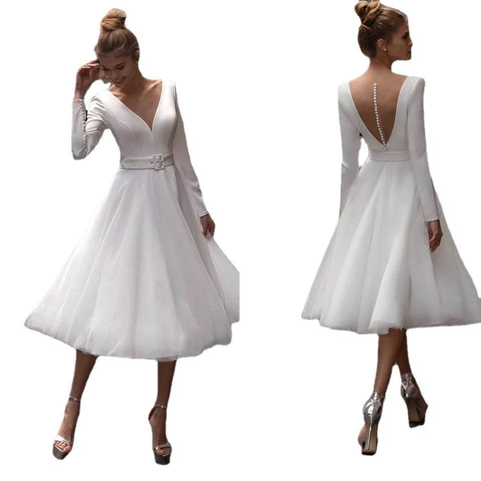Short Wedding Dress – Elegant Ivory Bridal Gown - Pasha