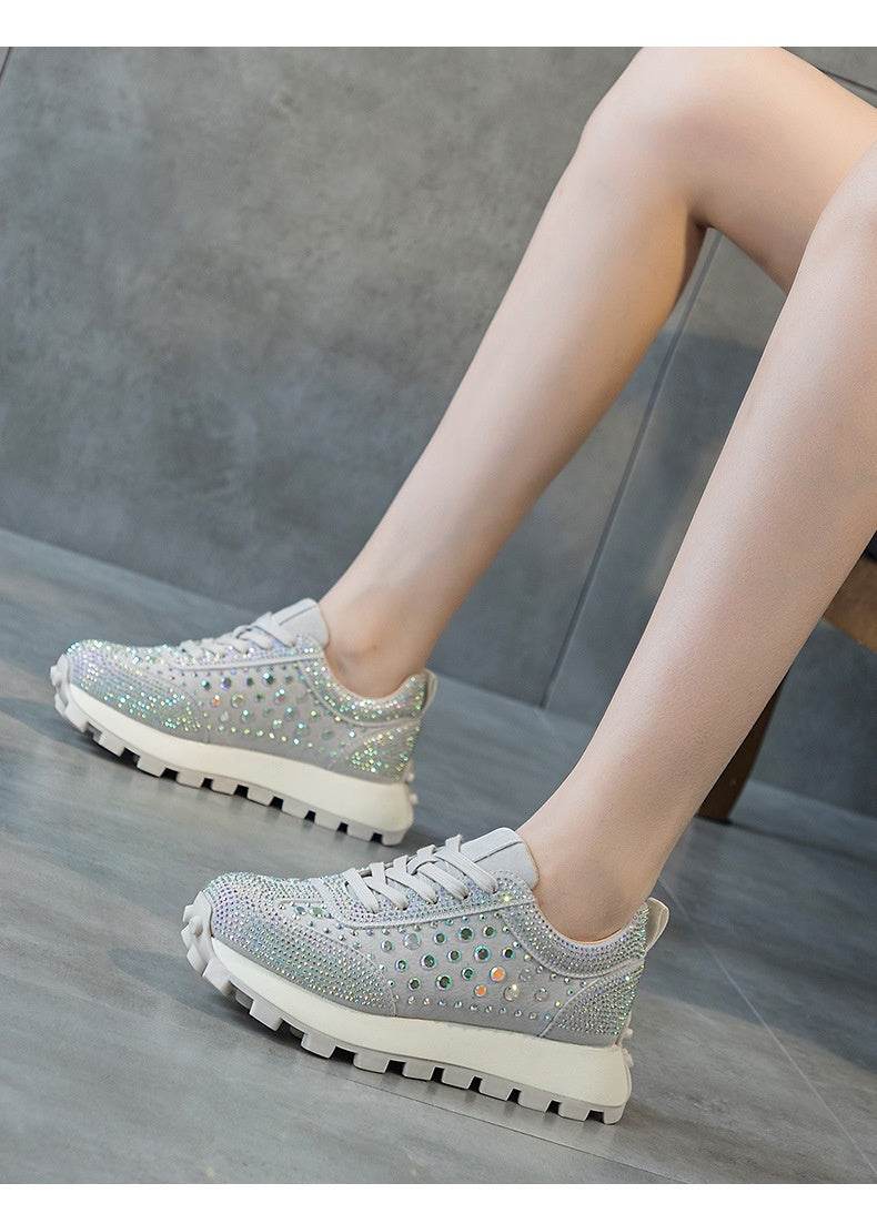 Rhinestone Leather Cortez Pumps for women - Pasha