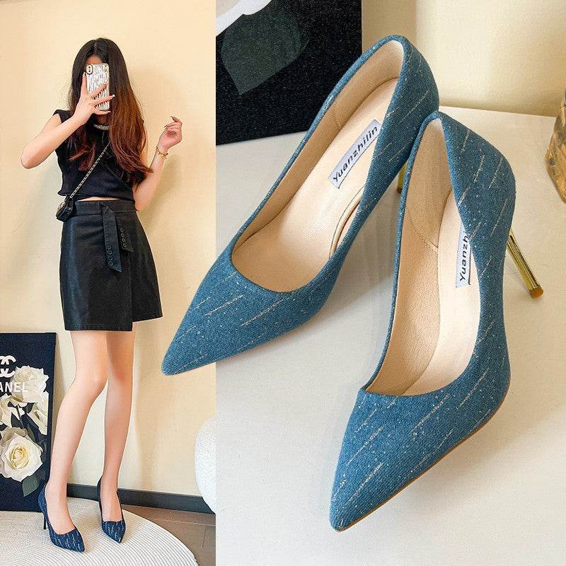 Stiletto High Heels Denim Style - Pasha