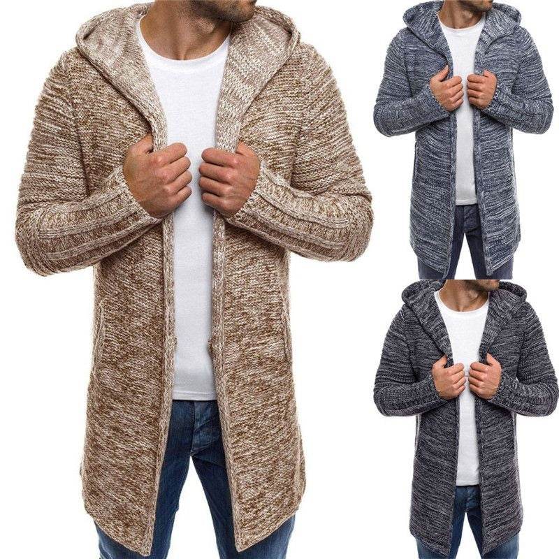 Men´s Hooded Trench Cardigan Blouse-hooded collar - Pasha