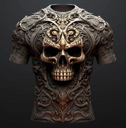 Men´s 3D Skull Pattern T-Shirt-unique and striking design - Pasha