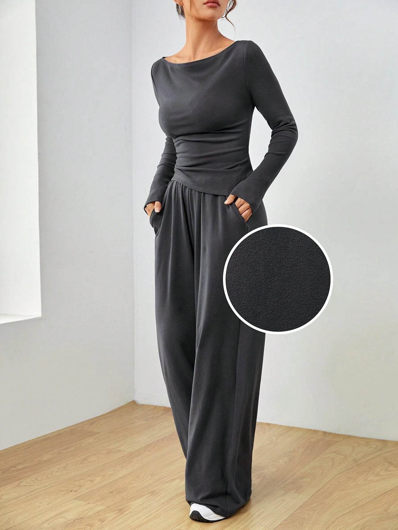 Women´s irregular casual long sleeve jumpsuit-asymmetric and modern touch - Pasha
