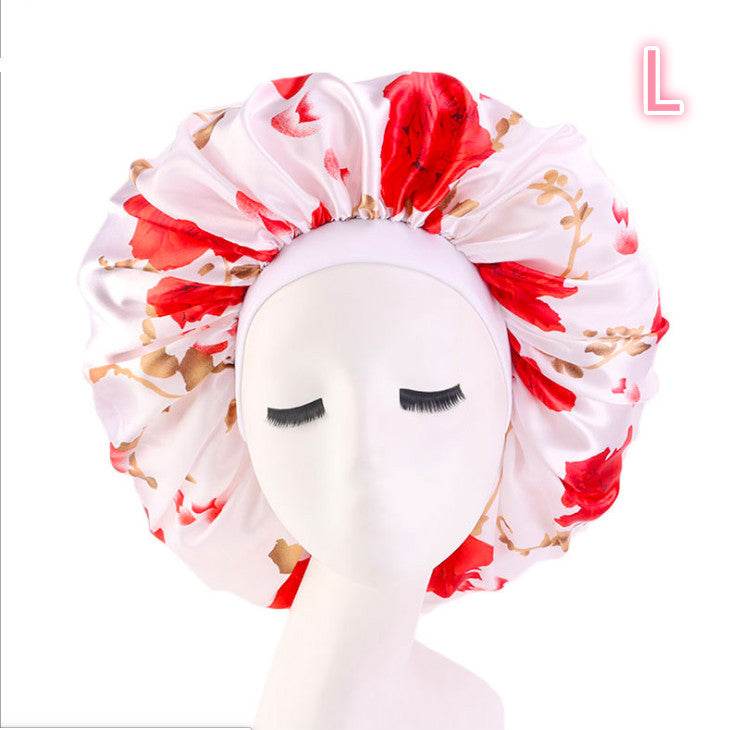 Beauty Satin Silk Hair Bonnet – Elegant Sleep Night Cap with Beautiful Print - Pasha