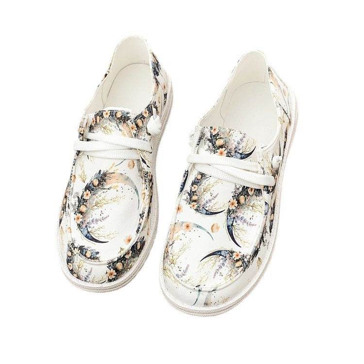 Flat Printed Canvas Shoes for women - Pasha