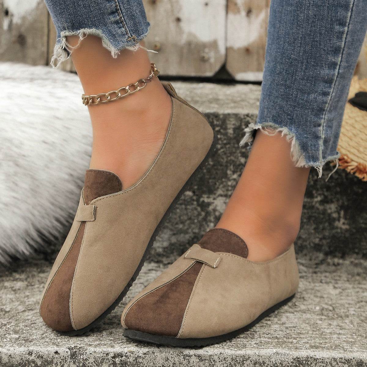 Flat Retro Frosted Artistic Style Shoes for women - Pasha