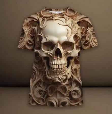 Men´s 3D Skull Pattern T-Shirt-unique and striking design - Pasha