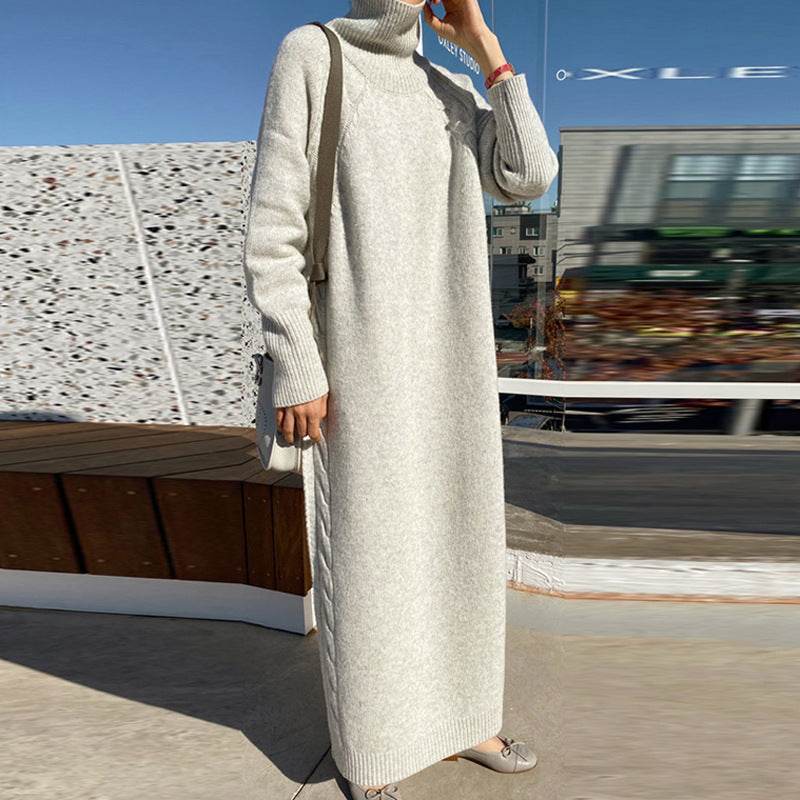 Elegant knitted long dress for women - Pasha