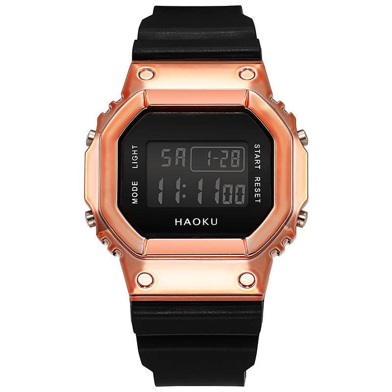 Trendy Heart-Shaped LED Watch – Waterproof Silicone Sports Watch for Students and Active Lifestyles - Pasha
