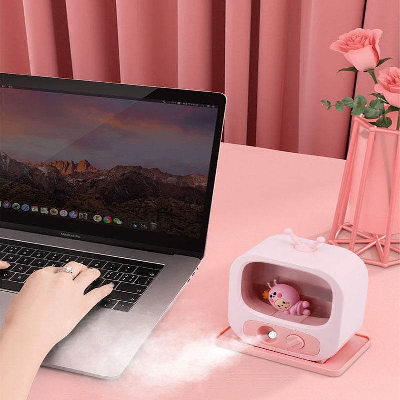 Creative Home Desktop Mini TV-Shaped Humidifier with Ambient Lighting - Pasha