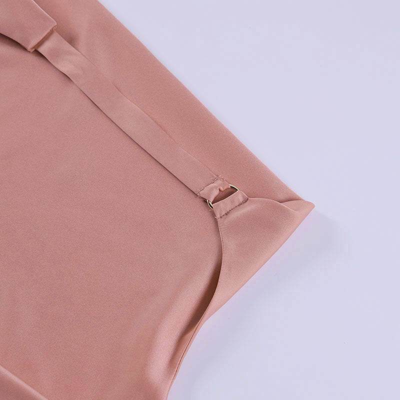 Satin V-Neck Backless Mini Party Dress Pasha Store - Pasha