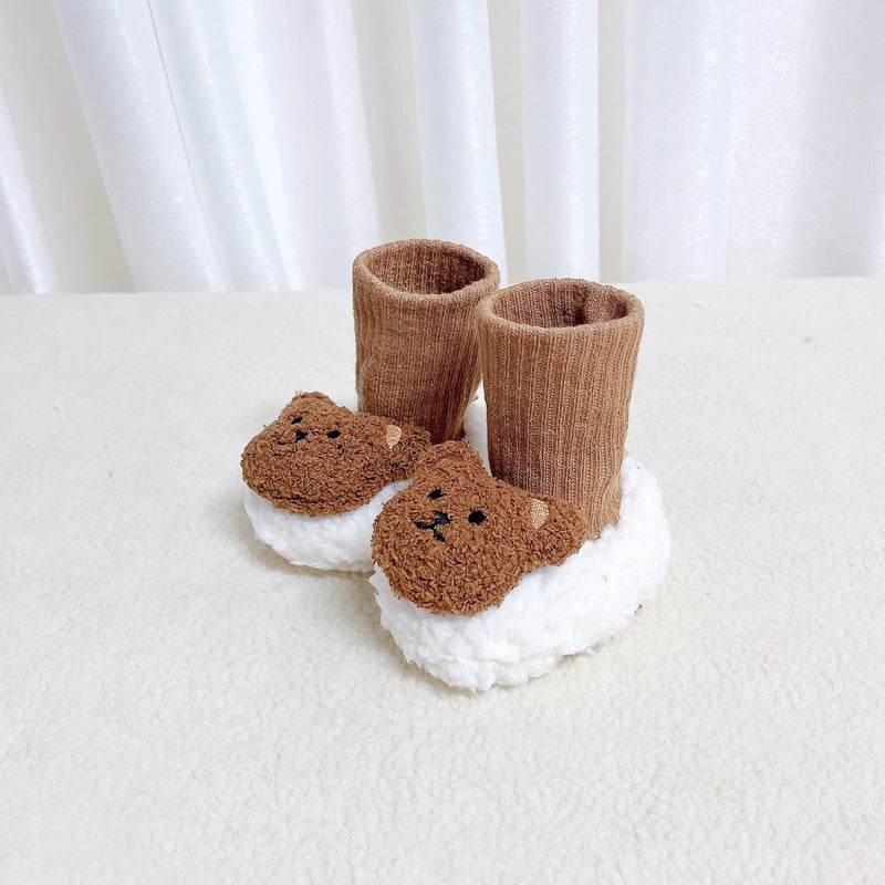 Thick Cotton Shoe Covers – Baby Foot Protectors with Plush Velour - Pasha