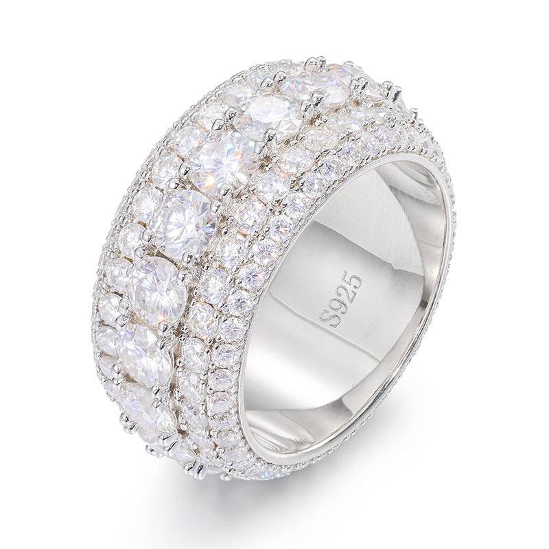S925 Sterling Silver Mosonite Ring - Elegant Unisex Jewelry for Every Occasion - Pasha