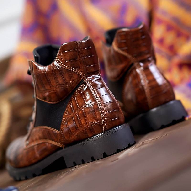 Men's Vintage Leather Shoes – Mid-Top & Classic - Pasha