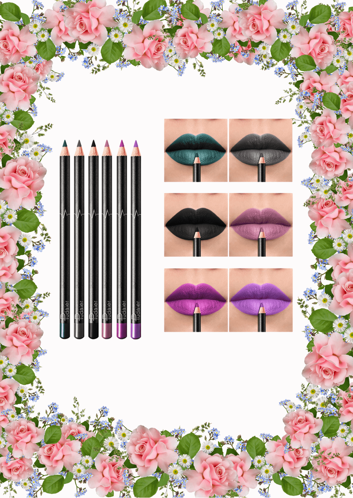 Lip Liner 36 Colors – Waterproof and Smudge-Proof in Nude Shades - 6 Pack - Pasha