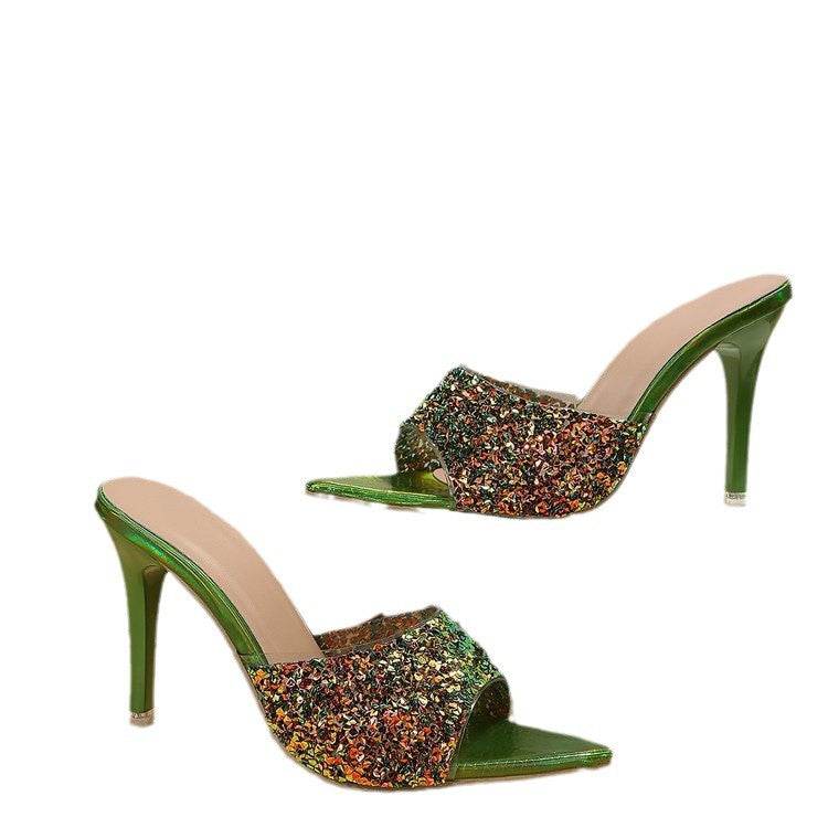 Women's Sequin High Heels Sandals - Pasha Store - Pasha