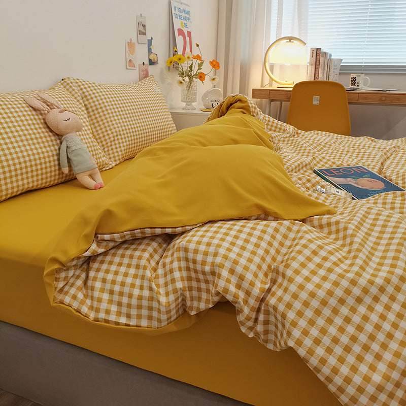 Washed Cotton Bedding Set – Modern Minimalist Style - Pasha