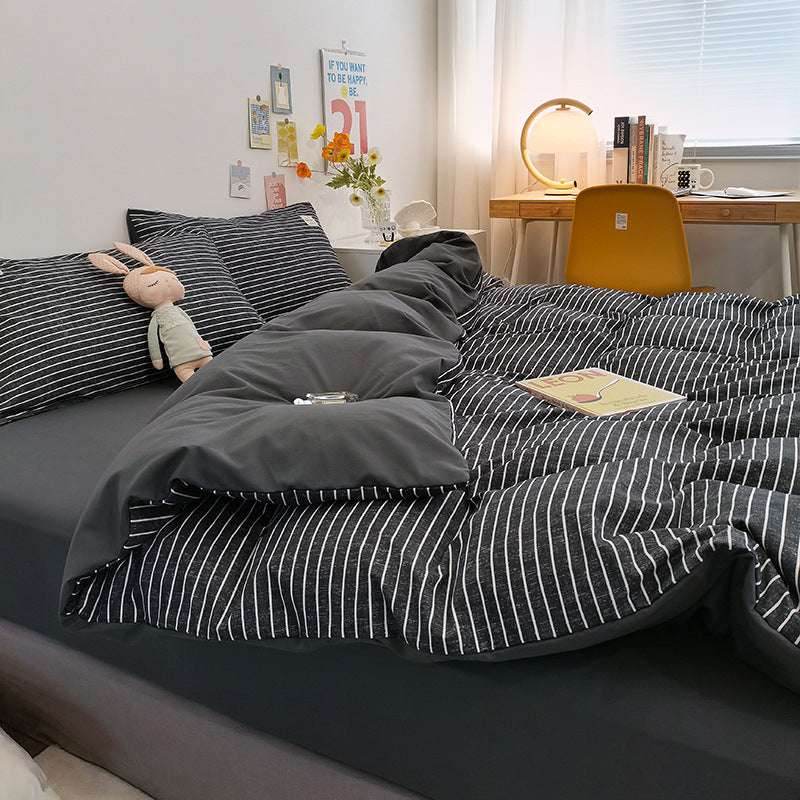 Washed Cotton Bedding Set – Modern Minimalist Style - Pasha