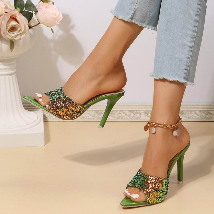 Women's Sequin High Heels Sandals - Pasha Store - Pasha