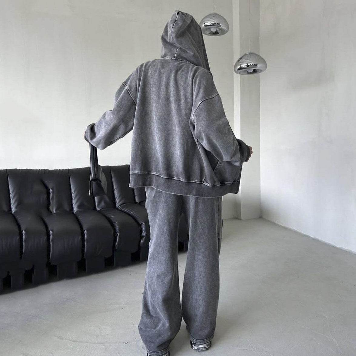 Women´s Casual High Waist Loose Pants Hoodie Set-Street fashion look - Pasha