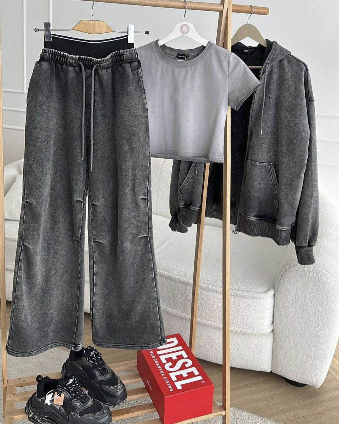 Women´s Casual High Waist Loose Pants Hoodie Set-Street fashion look - Pasha