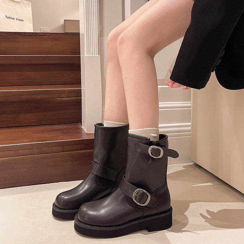 Round Toe Vintage Martin Boots for women - Pasha