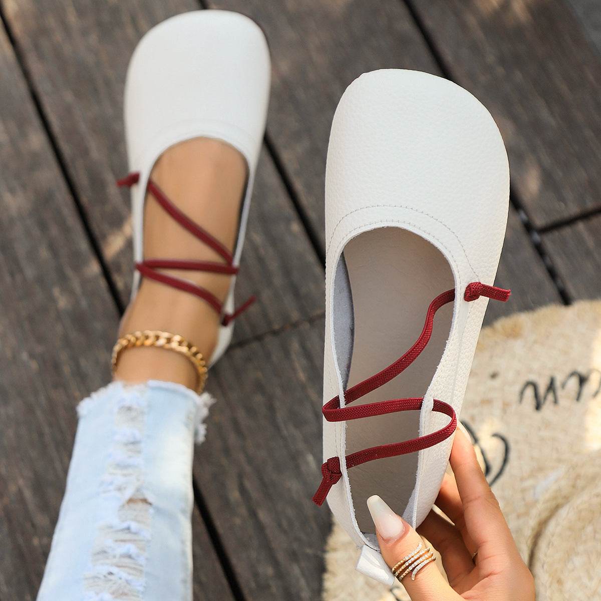 Fashion Square Toe Flats Shoe for Women - Pasha