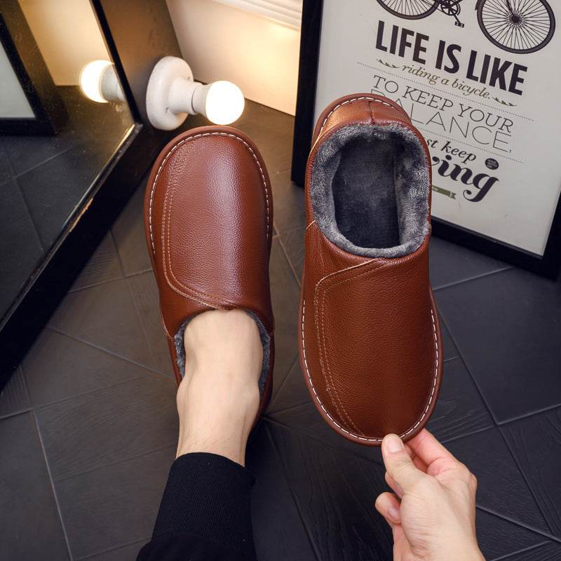 Household Slippers with genuine leather for women - Pasha