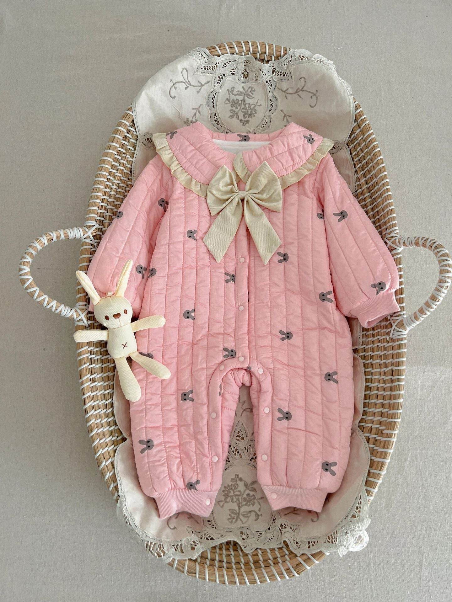 Adorable Baby Winter Overall – Retro Style Cotton Jumpsuit for Newborns and Infants - Pasha