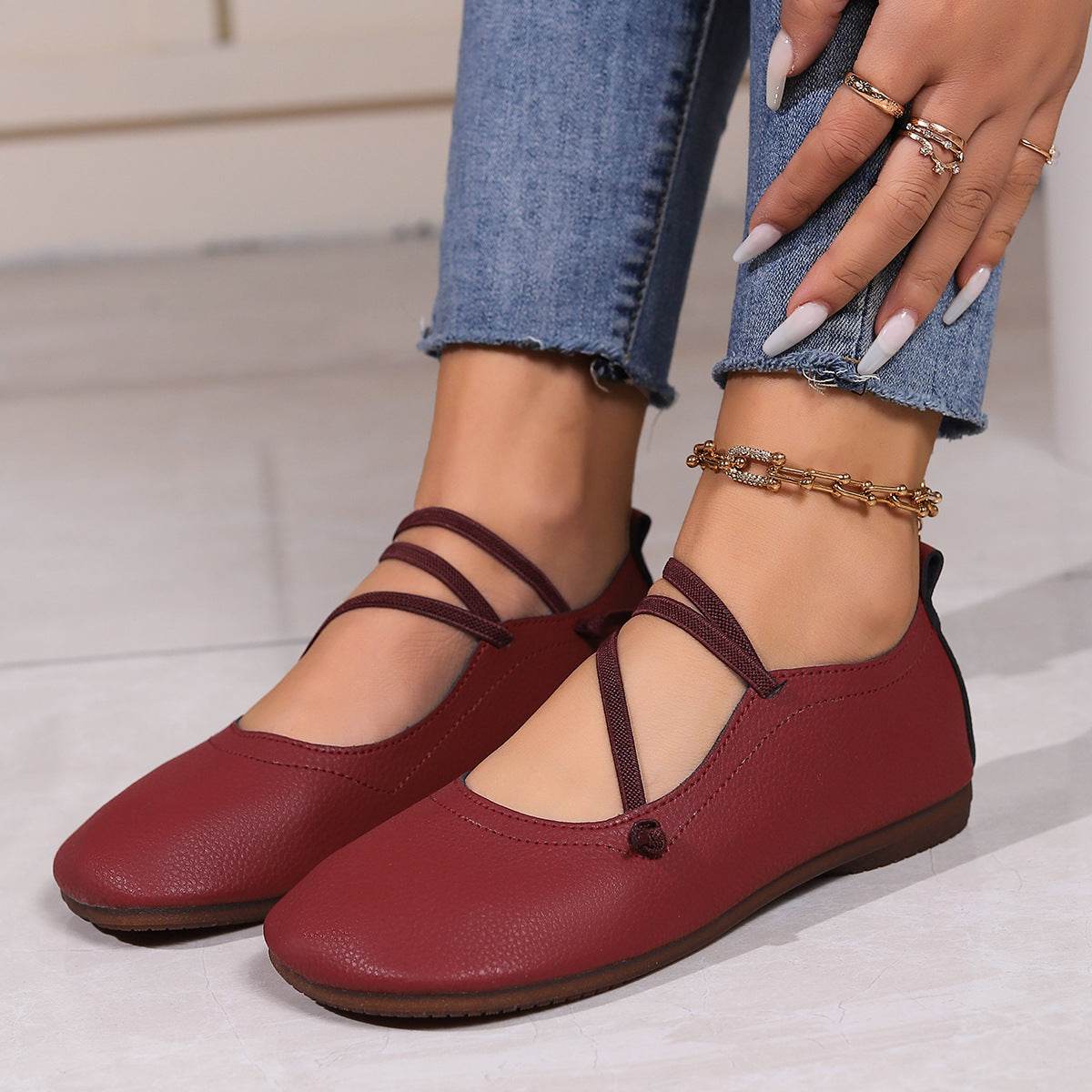 Fashion Square Toe Flats Shoe for Women - Pasha