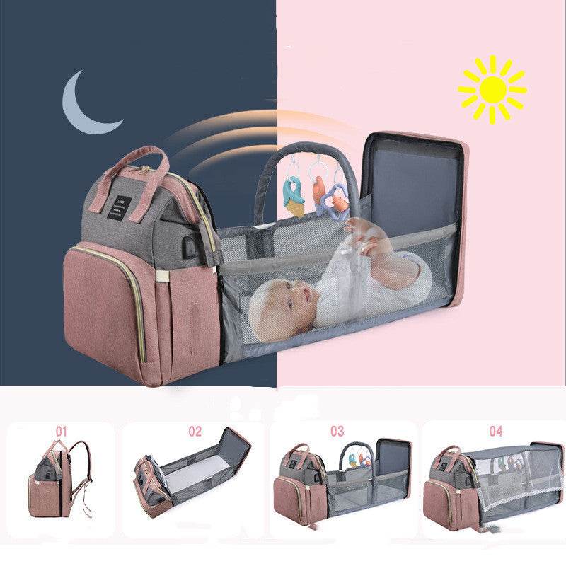 New Mama Baby Crib Backpack – Stylish & Functional Diaper Bag for Modern Moms - Pasha