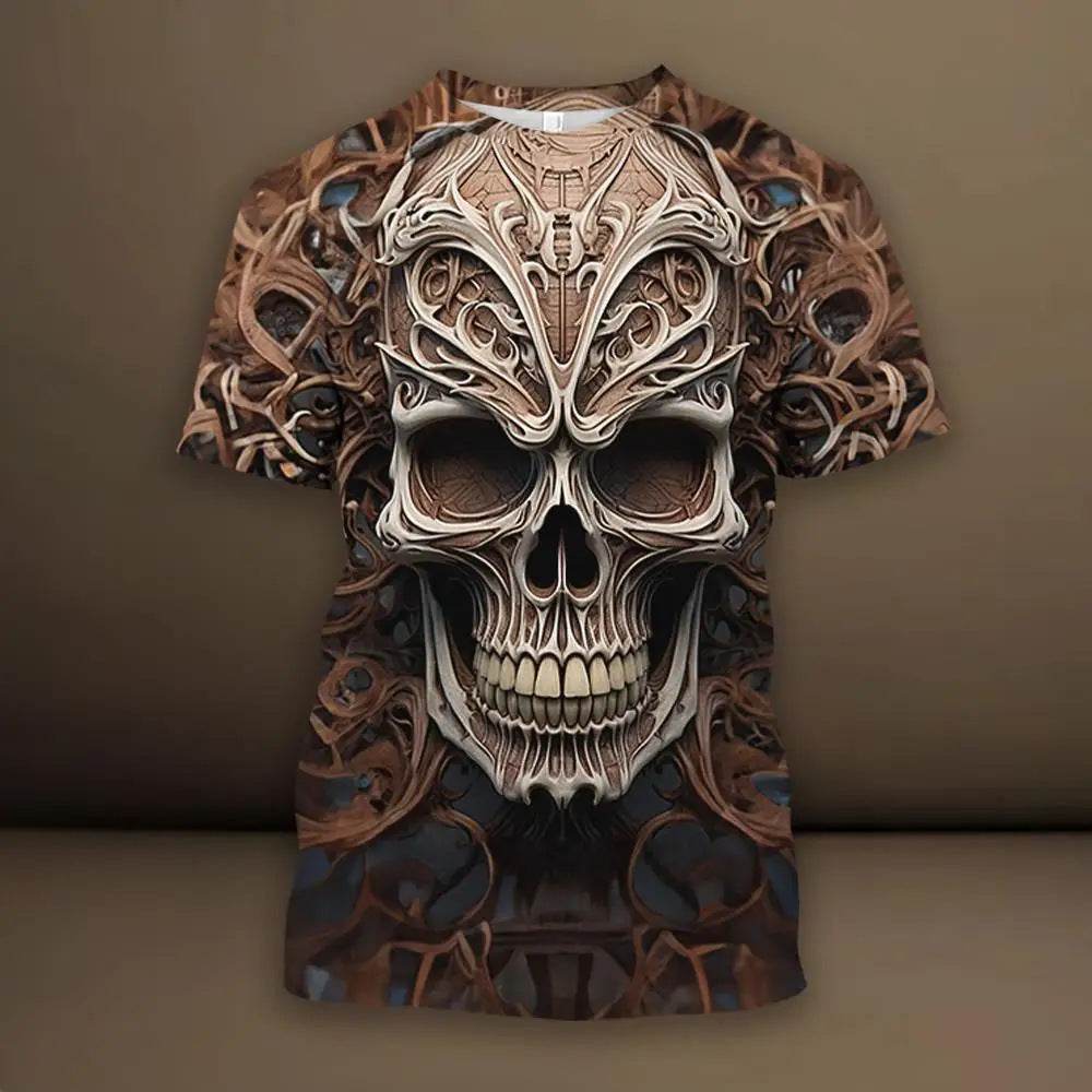 Men´s 3D Skull Pattern T-Shirt-unique and striking design - Pasha
