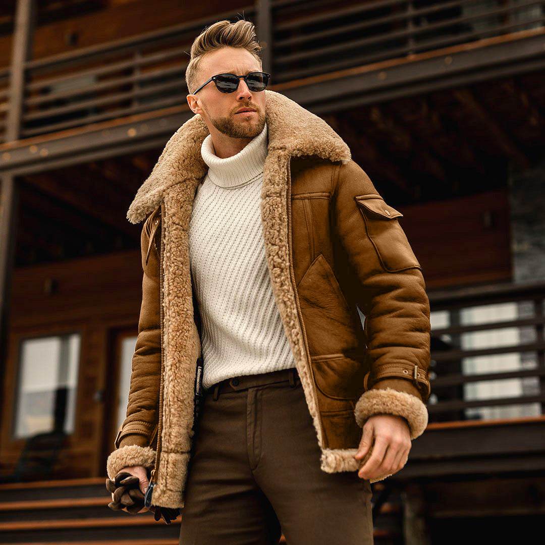 Men´s Fur Winter Coat-Retro Style - Pasha