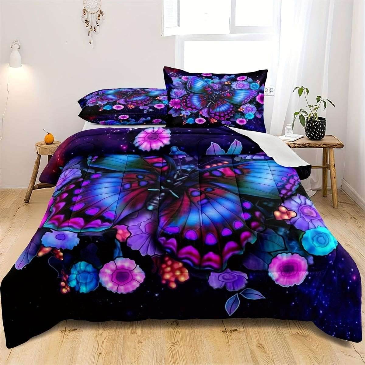 Mushroom Anime Bedding Set – Cartoon & Butterfly - Pasha