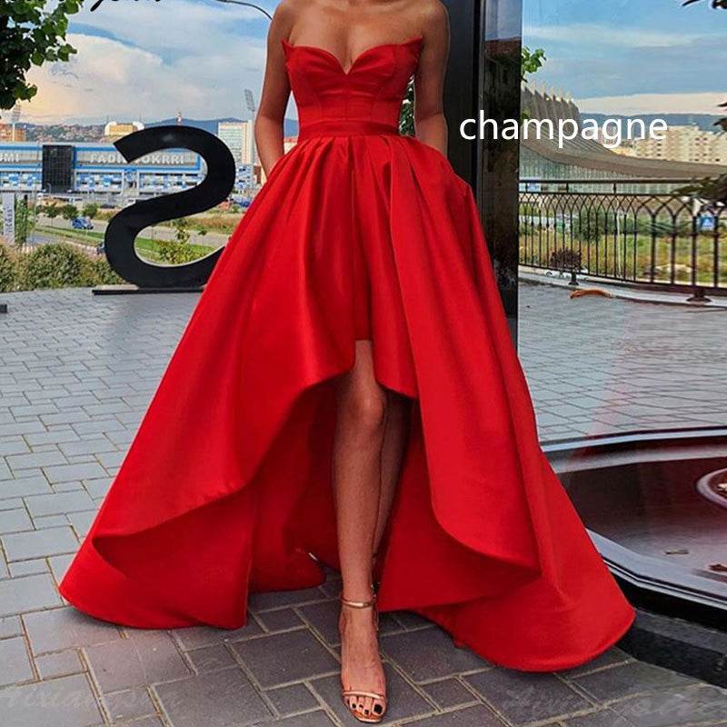 Satin Tube Top Dress – Sexy Formal Evening Gown - Pasha