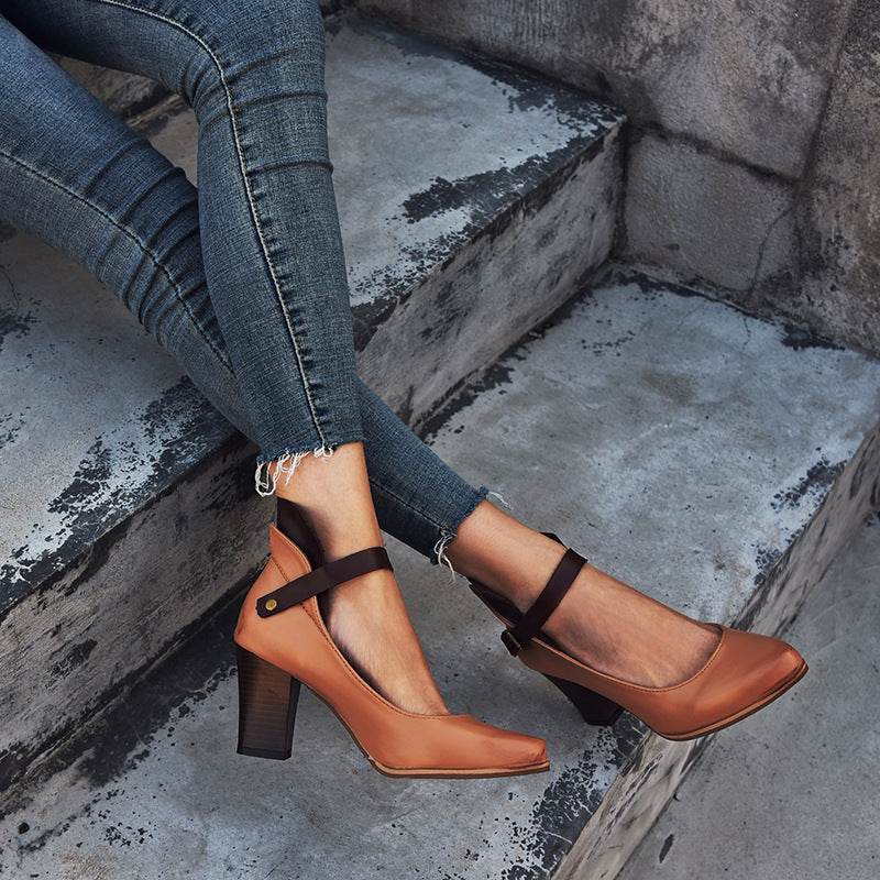 Chunky High Heel Sandals for Women - Pasha